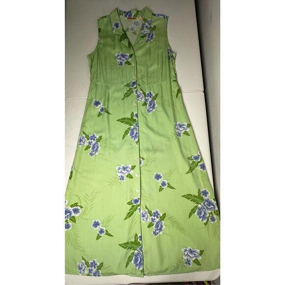 Original Island Sport Romantic Hawaiian Dress Button Down Sleeveless Size 16 - Picture 5 of 14